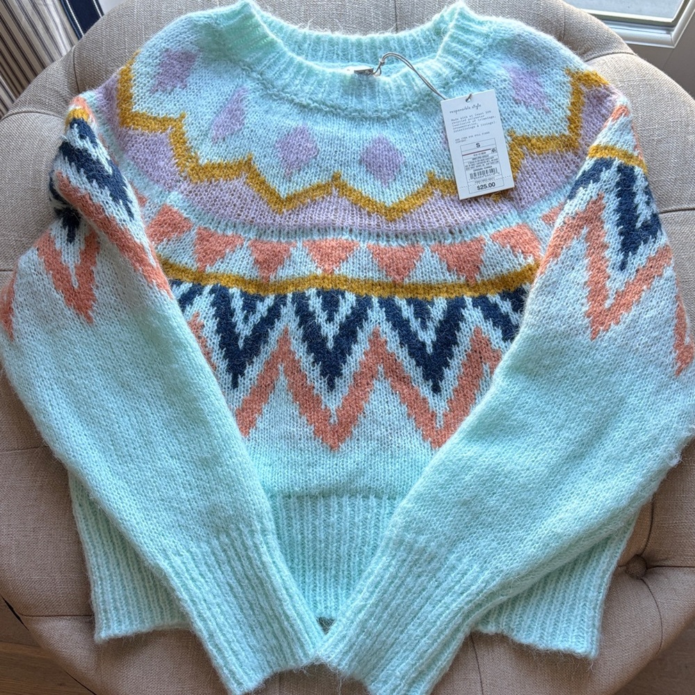 Target A New Day  Multicolor Geometric Sweater